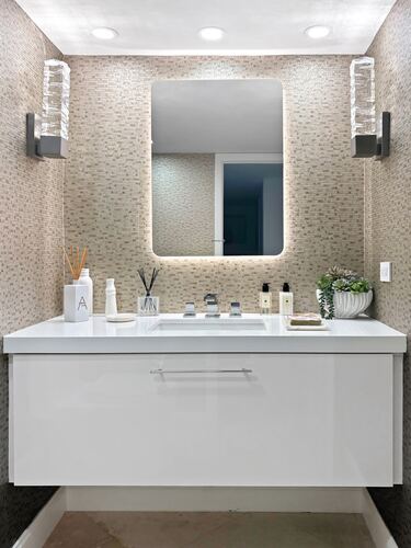 Bathroom remodel with custom cabinetry