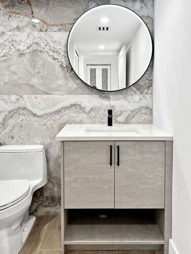 Custom bathroom vanity and storage