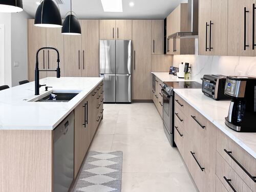 Custom kitchen cabinetry and island detail