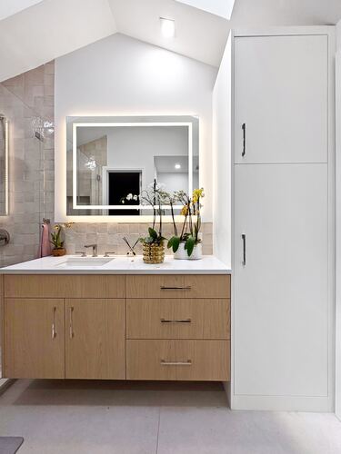 Bathroom remodel with custom vanity