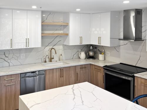 Kitchen remodel with custom cabinetry and island
