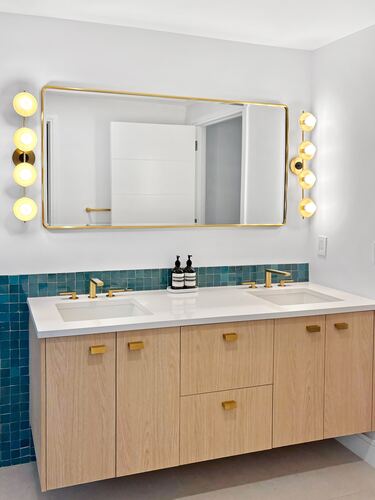 Bathroom remodel with custom storage