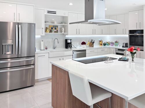Kitchen remodel with custom cabinetry and countertops